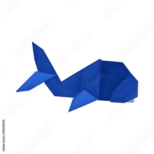 Illustration of origami whale 