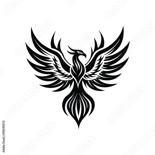 A stunning vector illustration of a Phoenix fire bird and character design, perfect for digital art projects, branding, and more.