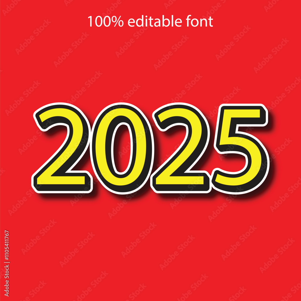 2025 editable text effect 2025 editable text effect