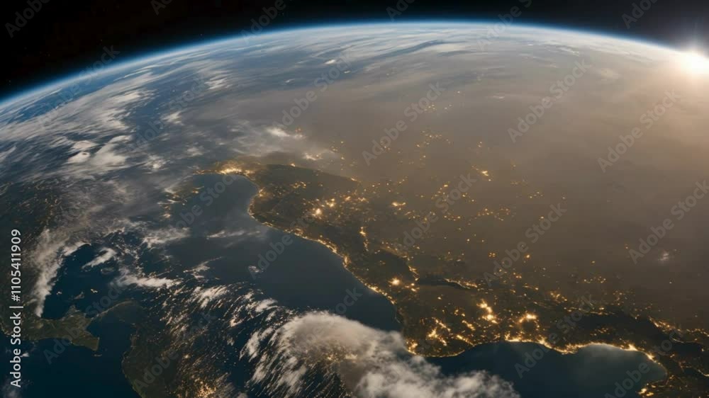 An authentic portrayal of Earth viewed from space, rendered as a realistic globe in vibrant 4K imagery An authentic portrayal of Earth viewed from space, rendered as a realistic globe in vibrant 4K imagery