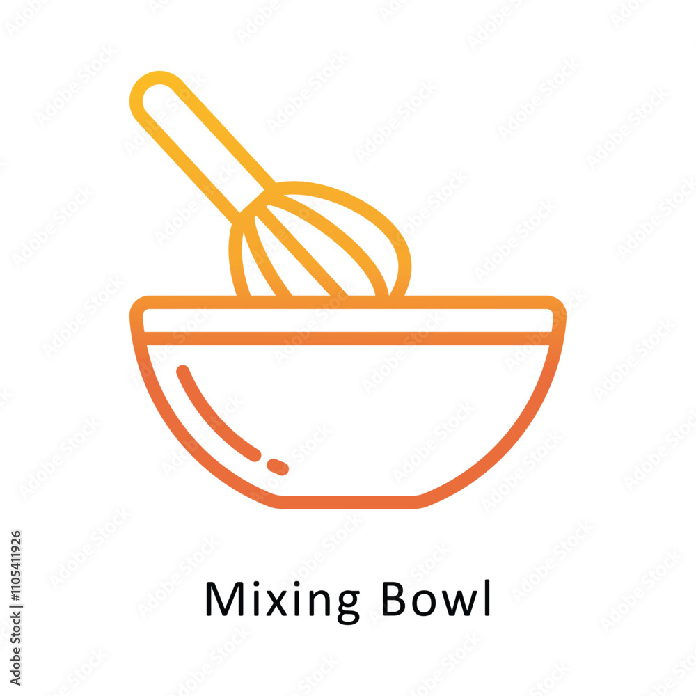 Mixing Bowl vector outline Gradient Icon.Eps 10 file Mixing Bowl vector outline Gradient Icon.Eps 10 file