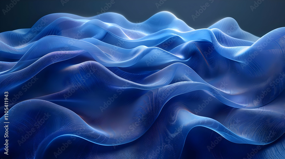 Abstract Blue Wavy 3D Illustration Abstract Blue Wavy 3D Illustration