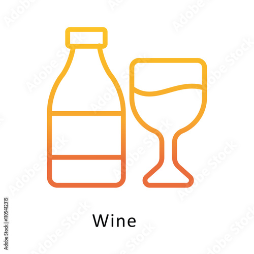 Wine  vector outline Gradient Icon.Eps 10 file