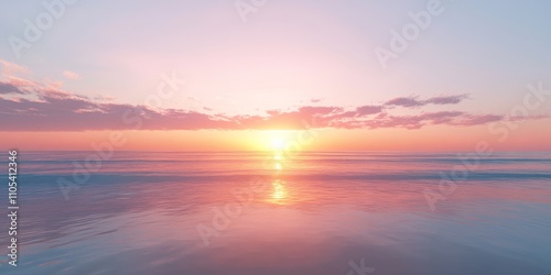 Tranquil oceanic seascape featuring a stunning sunset view over a serene beach, highlighting the beauty of an oceanic landscape at twilight. Oceanic vibes fill the atmosphere as day turns to night.