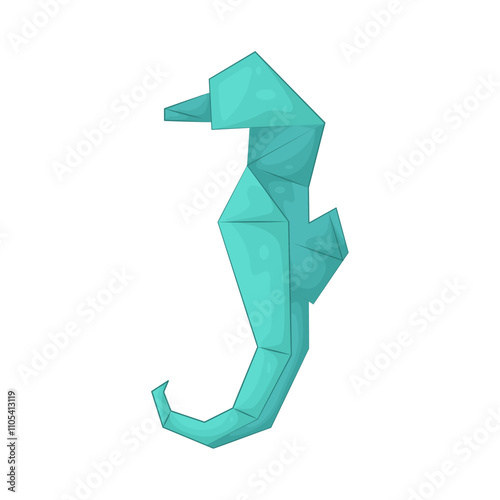 Illustration of origami seahorse 