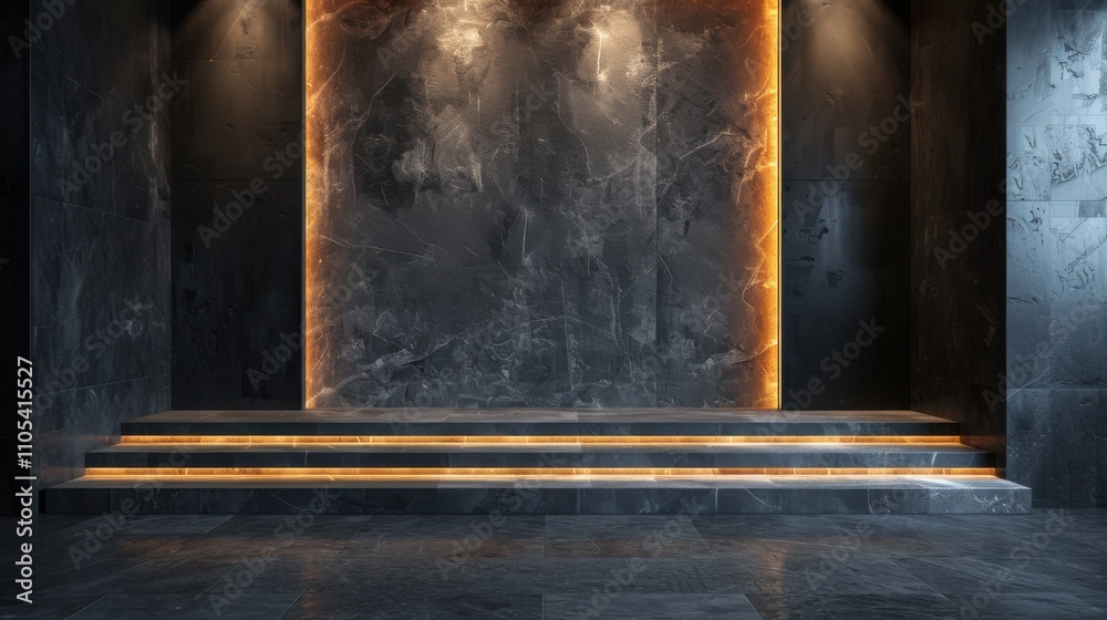 Sleek dark wall, with illuminating star-shaped lights, modern indoor setting, creating a warm and inviting atmosphere. Sleek dark wall, with illuminating star-shaped lights, modern indoor setting, creating a warm and inviting atmosphere.