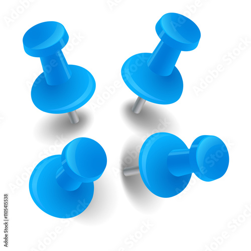 Buttons - stationery nails. Vector illustration. Sketch for creativity.