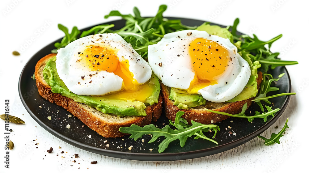 Avocado Toast with Poached Eggs and Arugula Avocado Toast with Poached Eggs and Arugula