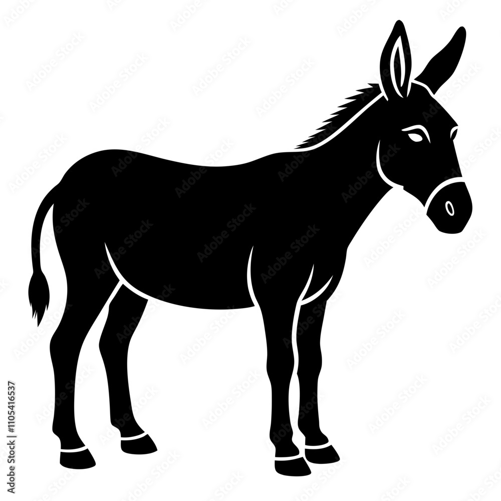 Obraz premium Mule vector artwork showcasing a herbivore domestic animal in intricate detail, perfect for various design projects.