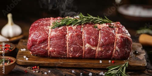 Raw grassfed boneless rib beef roast is ready to cook, offering a flavorful and tender option for your next meal. Enjoy the quality and taste of raw grassfed boneless rib beef roast today.