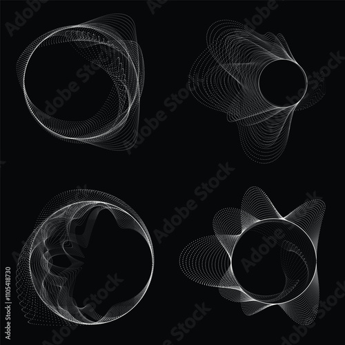 Wallpaper Mural Dots in blob Form . Dotted rounded shape Vector Illustration .Lots of halftones form a ring . Design element . Various halftone dots forming round frame . Liquid blob shape.Abstract Geometric dot art  Torontodigital.ca