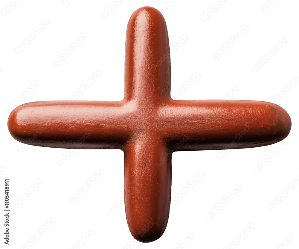 Obraz premium Chocolate cross candy with a textured surface