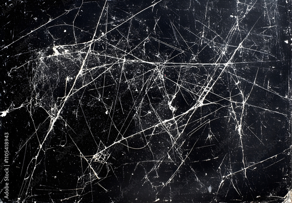 Black background with grungy white scratches and dust Black background with grungy white scratches and dust