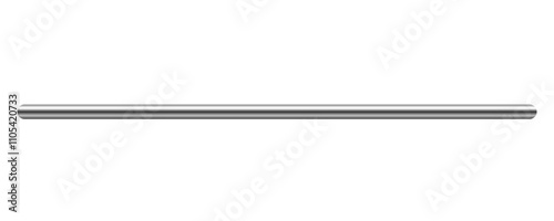 realistic long metal pipe isolated on transparent background, PNG, Cut out