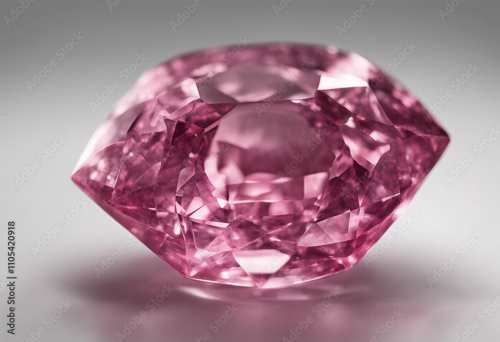 Pink Spinel Gemstone with Intricate Facets Isolated on White Transparent Background Element Pink Spinel Gemstone with Intricate Facets Isolated on White Transparent Background Element