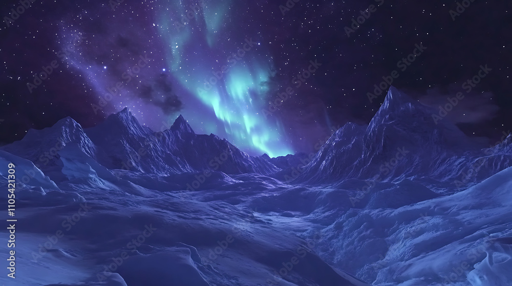 Spectacle of auroras painting the night sky over icy mountains, 8k, hyper realistic Spectacle of auroras painting the night sky over icy mountains, 8k, hyper realistic