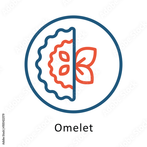 Omelet vector Two Colors Icon. Eps 10 file