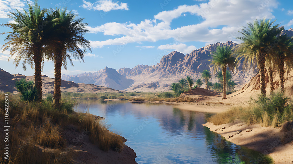 Stark contrast between a barren desert and a lush oasis, 8k, hyper realistic. Stark contrast between a barren desert and a lush oasis, 8k, hyper realistic.