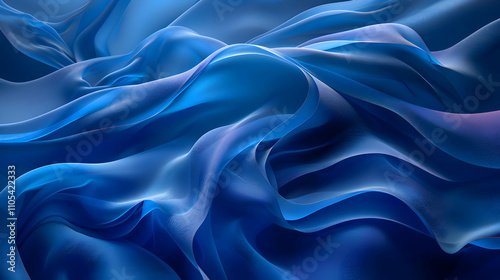 Abstract Blue Waves 3D Background