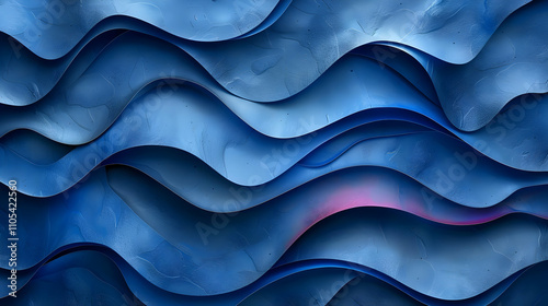 Abstract Blue Wavy Background Illustration