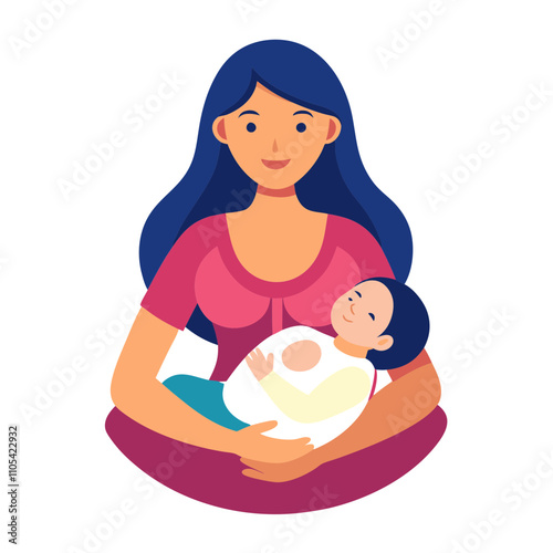 mother breastfeeding baby in cradle position.