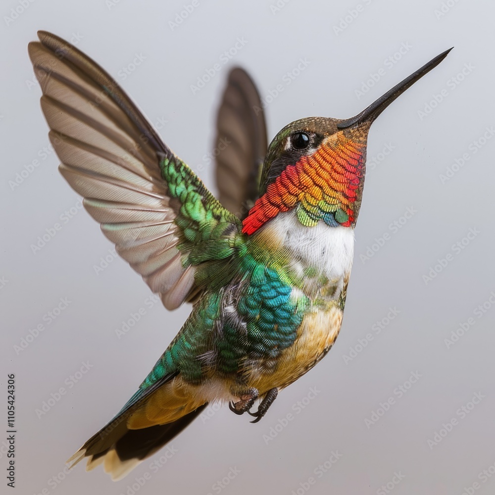 Fototapeta premium Artistic photos of Broad Billed Hummingbirds in natural settings.
