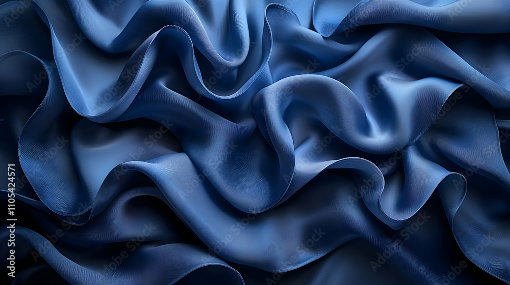 Abstract Blue Fabric Waves Background Abstract Blue Fabric Waves Background