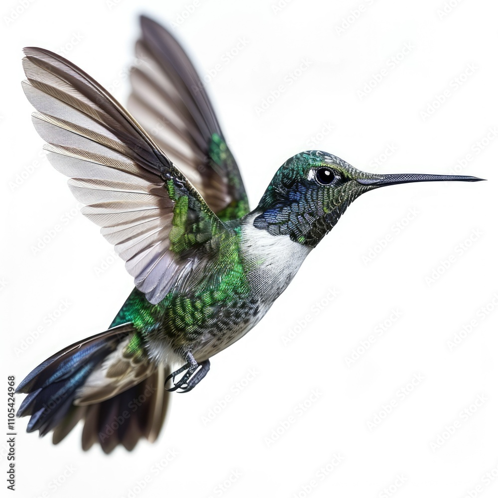 Fototapeta premium Flying Hummingbird In The Dark