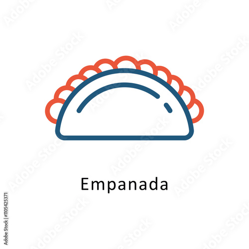 Empanada vector Two Colors Icon. Eps 10 file
