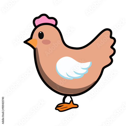 chicken cartoon on white background. vector illustration