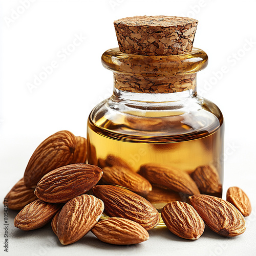 Almond oil extraction process nature food photography close-up natural products ai generate insights