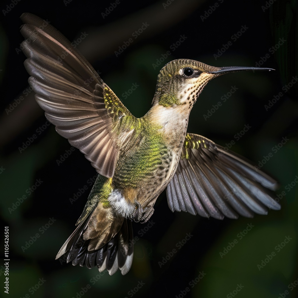 Fototapeta premium Hummingbird isolated on black background