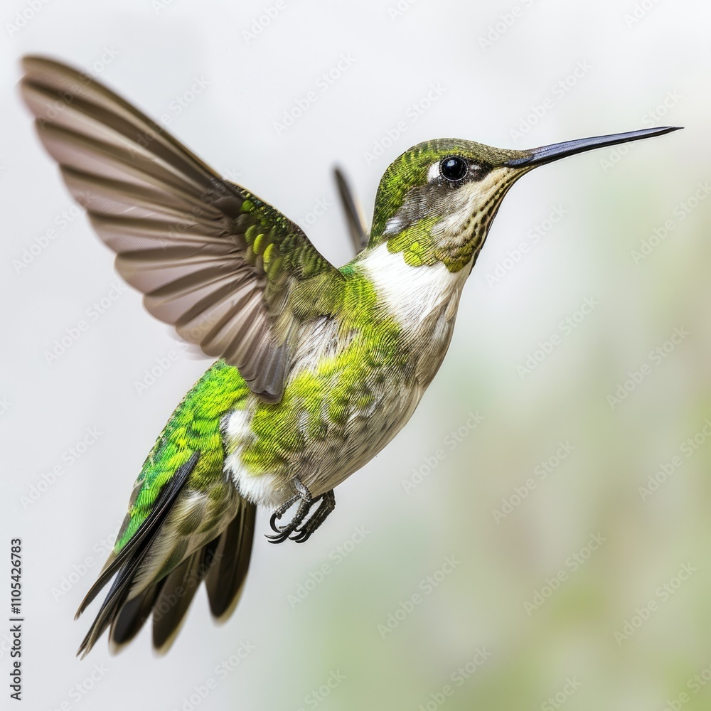 Fototapeta premium hummingbird on isolated background with high detailing