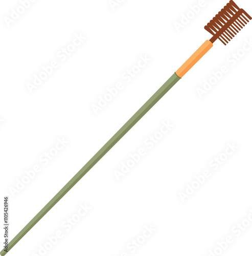 Cartoon flat brush for cosmetic makeup applications. Essential hygiene tool for beauty and skincare routines. Ideal personal care eco spa settings.
