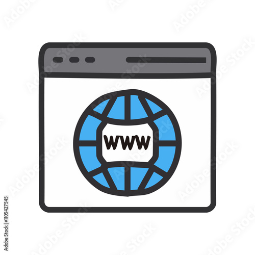 laptop computer with global network connection vector illustration design graphic flat style