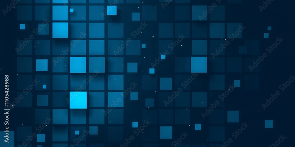 Abstract Blue Cubes Digital Background Abstract Blue Cubes Digital Background