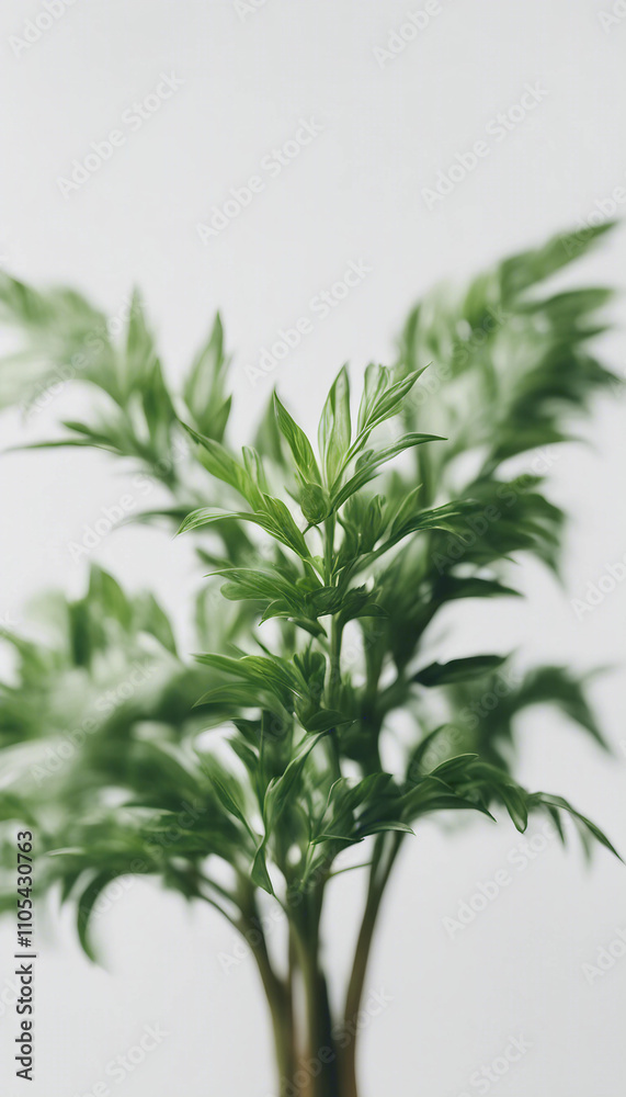 Green plant isolated on white background vertical Green plant isolated on white background vertical