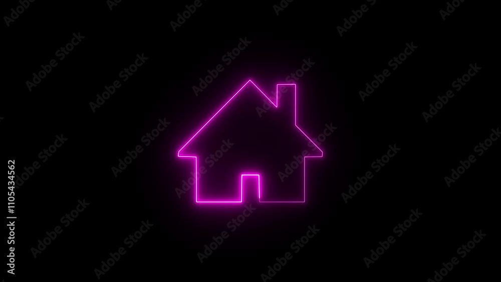 Home icon animation Neon home icon animation, shiny symbol. glowing House, home building animation house building apartment property Home icon animation Neon home icon animation, shiny symbol. glowing House, home building animation house building apartment property