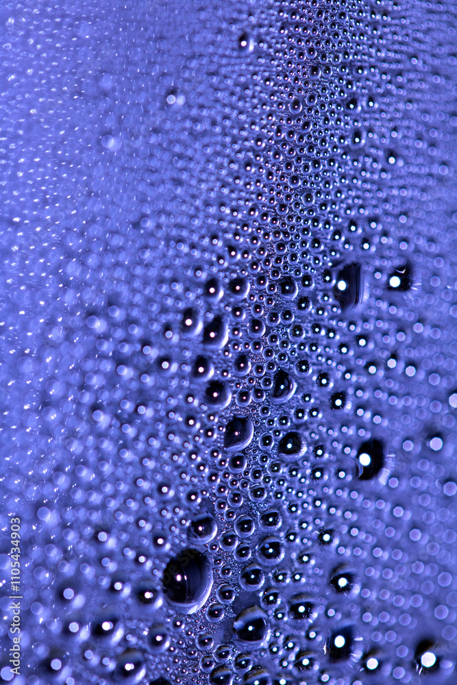 Tiny Bubbles on a Colour Background Condensation Blue Steam Water Tiny Bubbles on a Colour Background Condensation Blue Steam Water