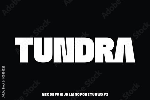 Strong bold modern sans serif alphabet display font vector illustration