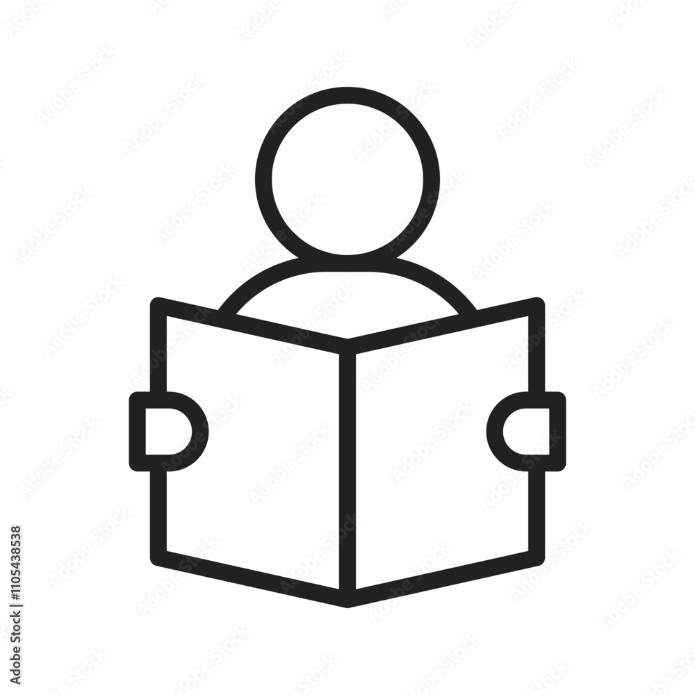 Reading Icon vector image. Suitable for use on web apps, mobile apps, and print media Reading Icon vector image. Suitable for use on web apps, mobile apps, and print media