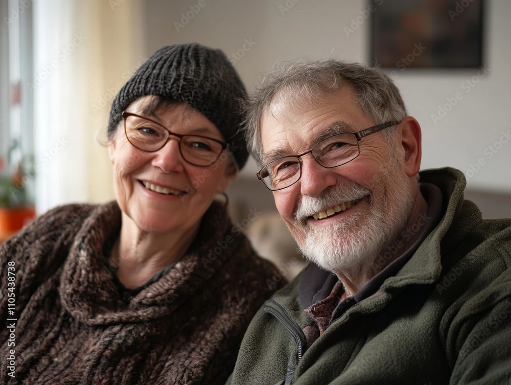 Happy Senior Couple Posing for a Portrait Happy Senior Couple Posing for a Portrait