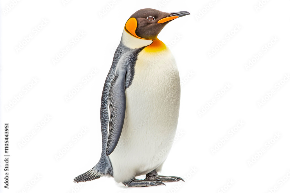 Fototapeta premium An imperial penguin on a white background.