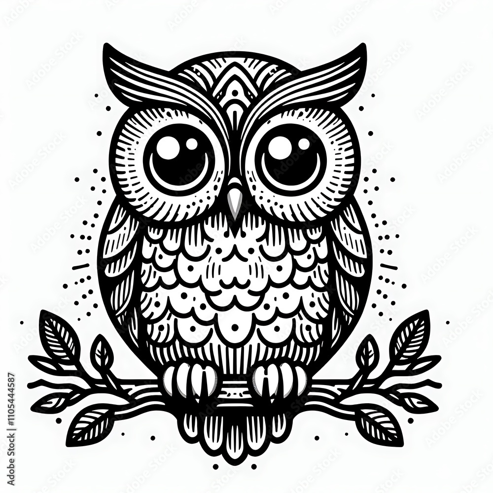 A stylized owl illustration with big eyes. A stylized owl illustration with big eyes.