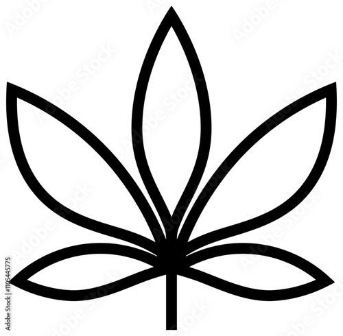 black leaf or flower icon without background