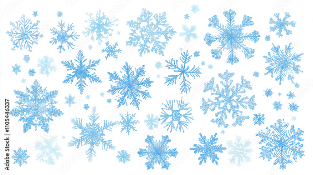 Set of beautiful snowflakes for design Set of beautiful snowflakes for design
