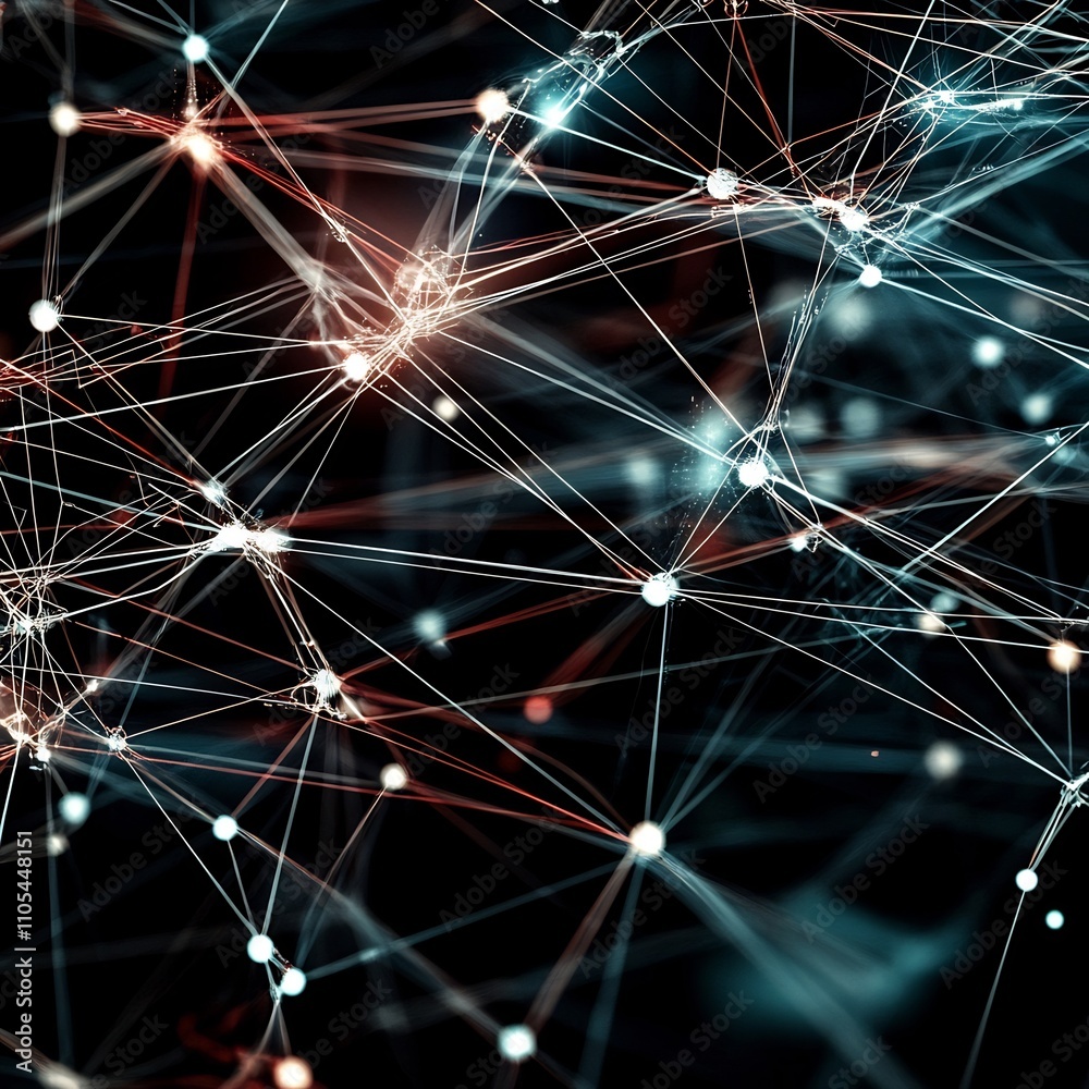 Obraz premium Futuristic Digital Network Abstract Connectivity Visualization