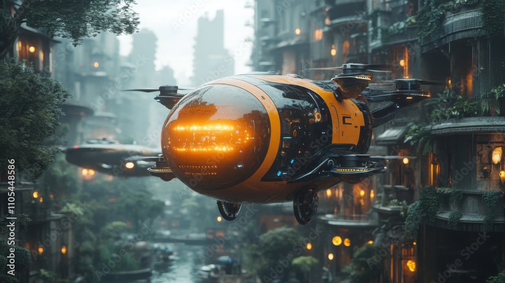 Futuristic 3D rendering of a drone delivery system with advanced technology for fast and efficient parcel transport Futuristic 3D rendering of a drone delivery system with advanced technology for fast and efficient parcel transport