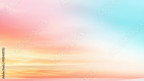 A serene gradient sky blending soft pinks and blues, evoking a tranquil and dreamy atmosphere.