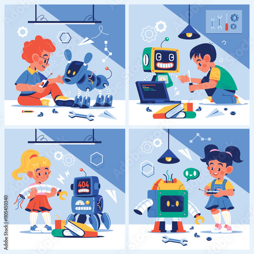 Children Building and Programming Robots